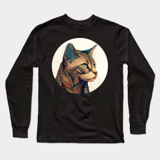 Cat Boho Cat Hippy Lover Design Long Sleeve T-Shirt